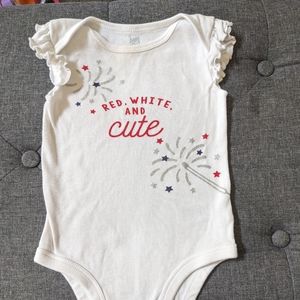Koala Kids * Red, White & Cute Bodysuit * Memorial , July 4th  * 6 Months *New